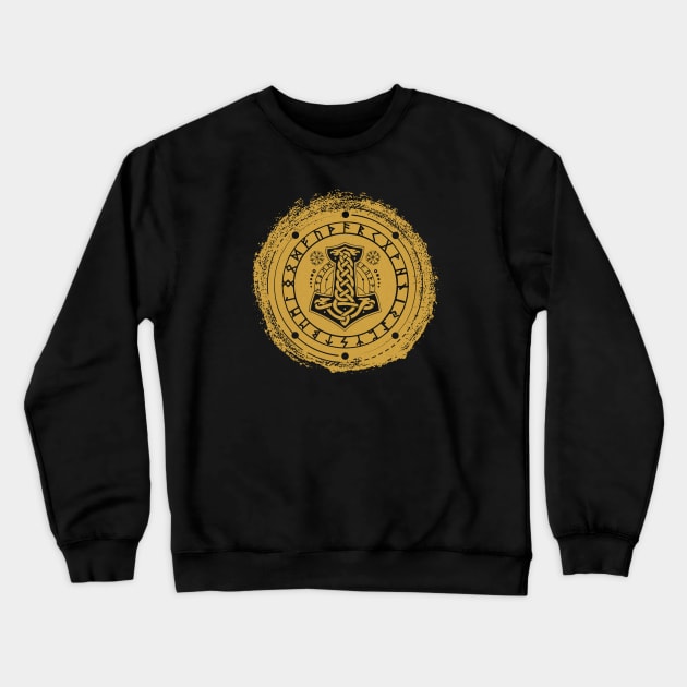 Mjolnir - The Hammer of Thor | Norse Pagan Symbol Crewneck Sweatshirt by CelestialStudio